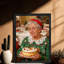 Reproduction d'art encadré noir, "Happy Christmas", grand-mère de Noël, peinture à l'huile classique réaliste-603900183