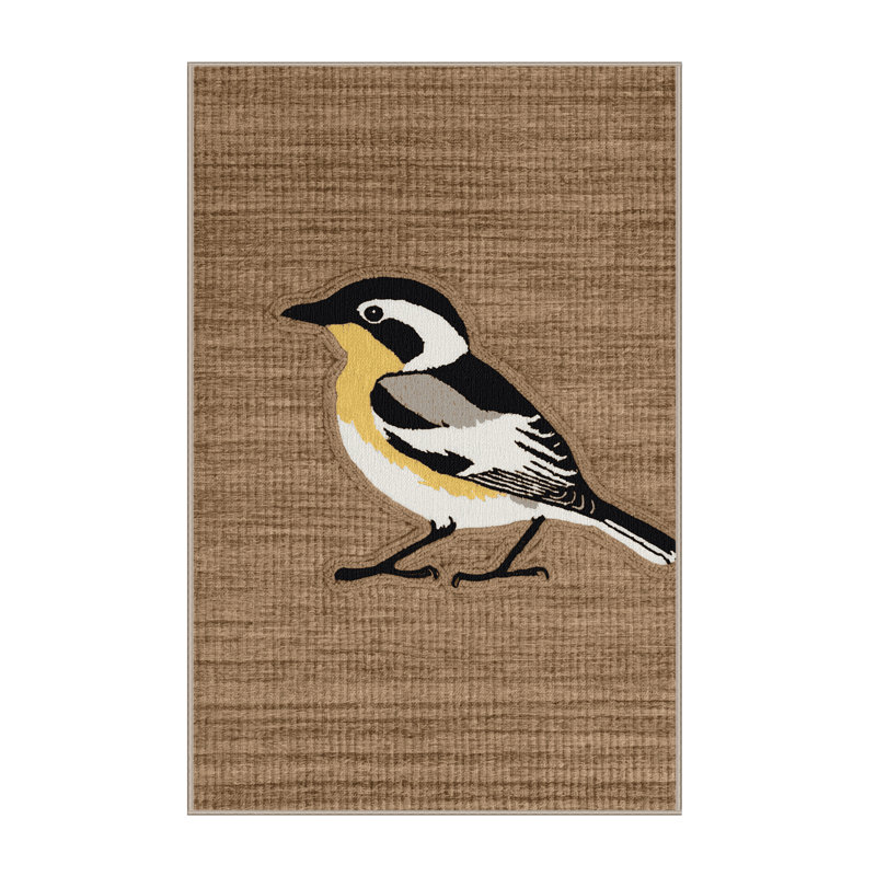  Tapis lavable à motif d'oiseaux bananes, Rectangulaire 2 pi x 3 pi