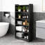 Bibliothèque de 72 pouces de hauteur, bibliothèque de bibliothèque noire moderne avec tablettes de rangement, grandes bibliothèques ouvertes, présentoir en bois pour chambre à coucher, bureau de salon-471347105-471347110