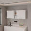 Armoire de rangement murale Latitude Run® Jewlia 150 cm (L) à 4 portes avec étagères ouvertes – Blanc-872733732