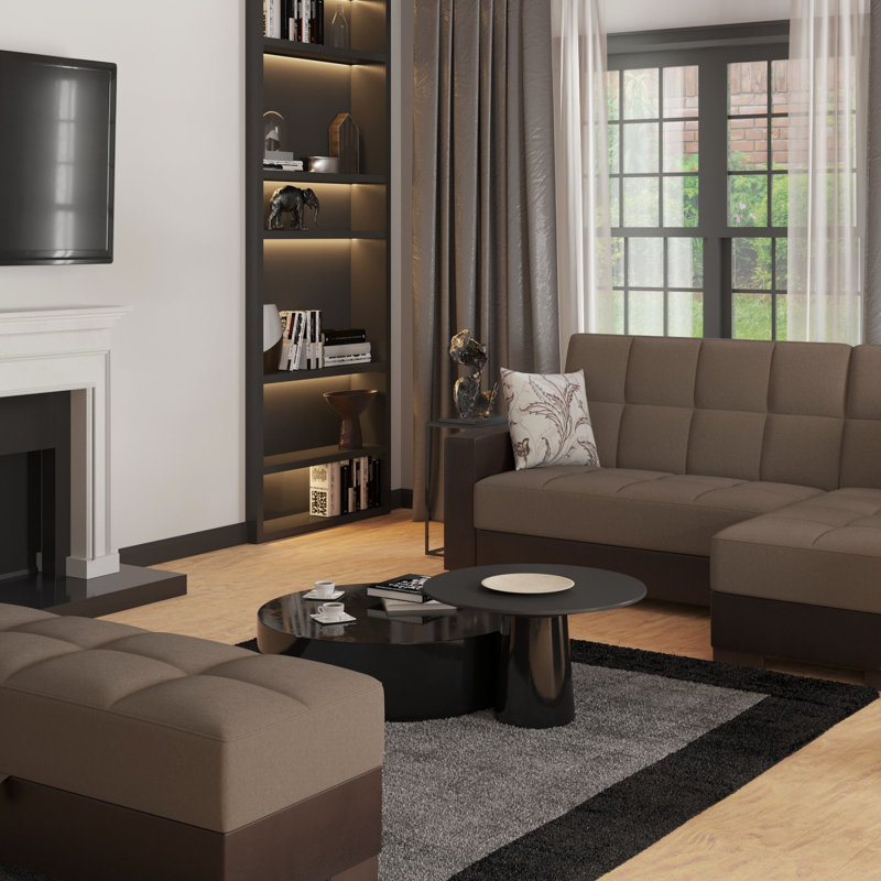Repose-pieds avec rangement Primenest Nimbusflow, Marron foncé