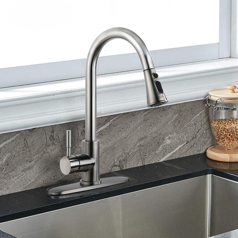INLE Pull Down Kitchen Faucet, Brushed Nickel