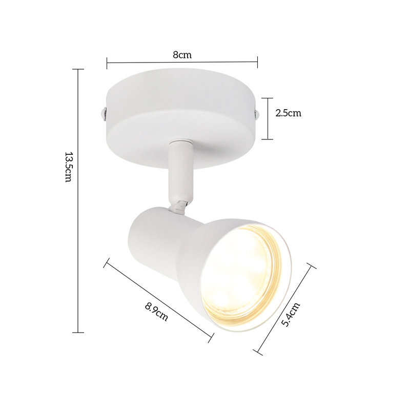 Ceiling spotlight 1-flame ceiling lamp hallway - ceiling light modern design interior spotlight GU10 ceiling spots metal 350° swivel spots for bedroom living room kitchen (without bulb)