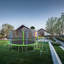 Trampoline polyvalent de 14 pi avec glissade, balançoires et multiples fonctions amusantes pour tous les âges-113305543