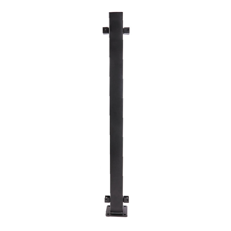 Fortress Fe26 39.5 in. Black Steel Exterior Railing Post