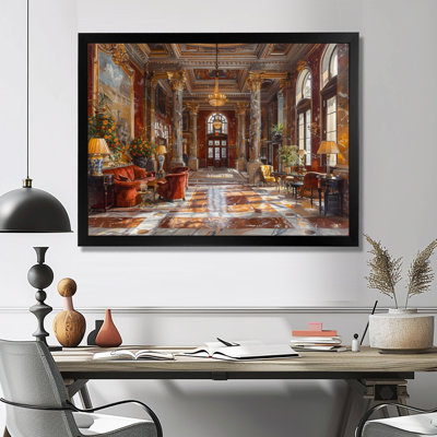 Red Gold historique Hotel Hall II - impression d'art mural hôtels et loges