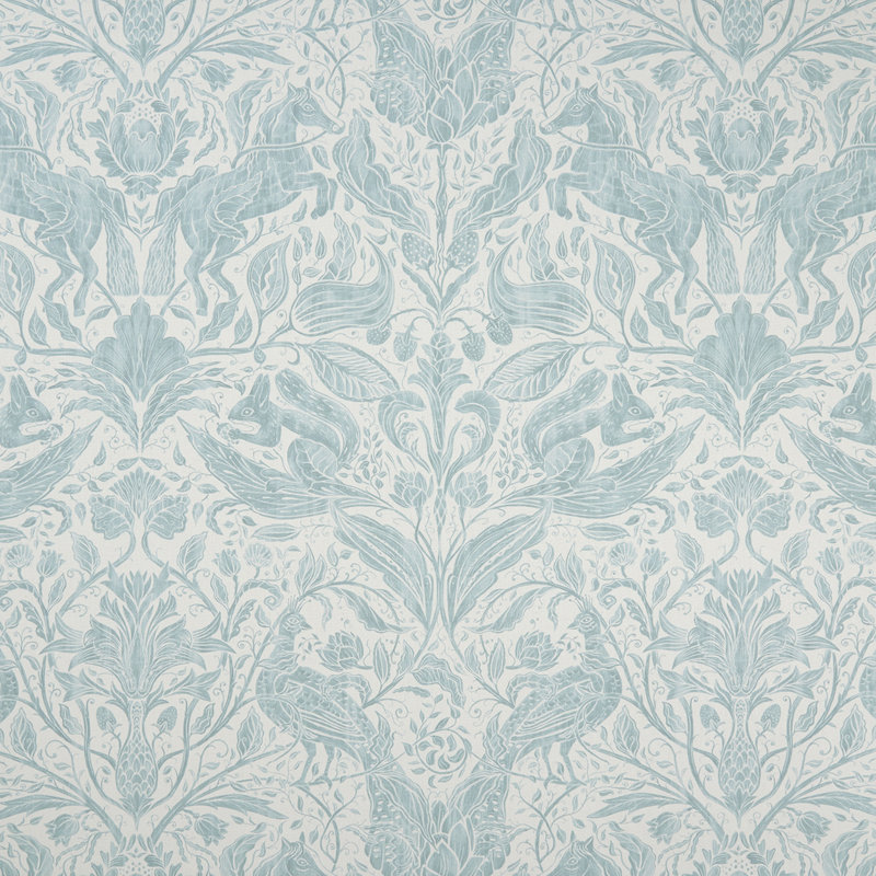 Country Garden Forest Trail Fabric, Duckegg