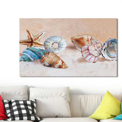 «Gathered Shells on The Shore», reproduction de peinture acrylique
