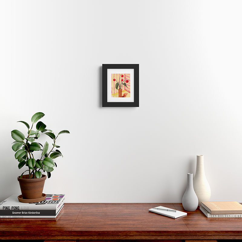 «DESIGN Dannick Flowers in a vase», reproduction d'art encadrée, H 10 po x l 8 po, Noir