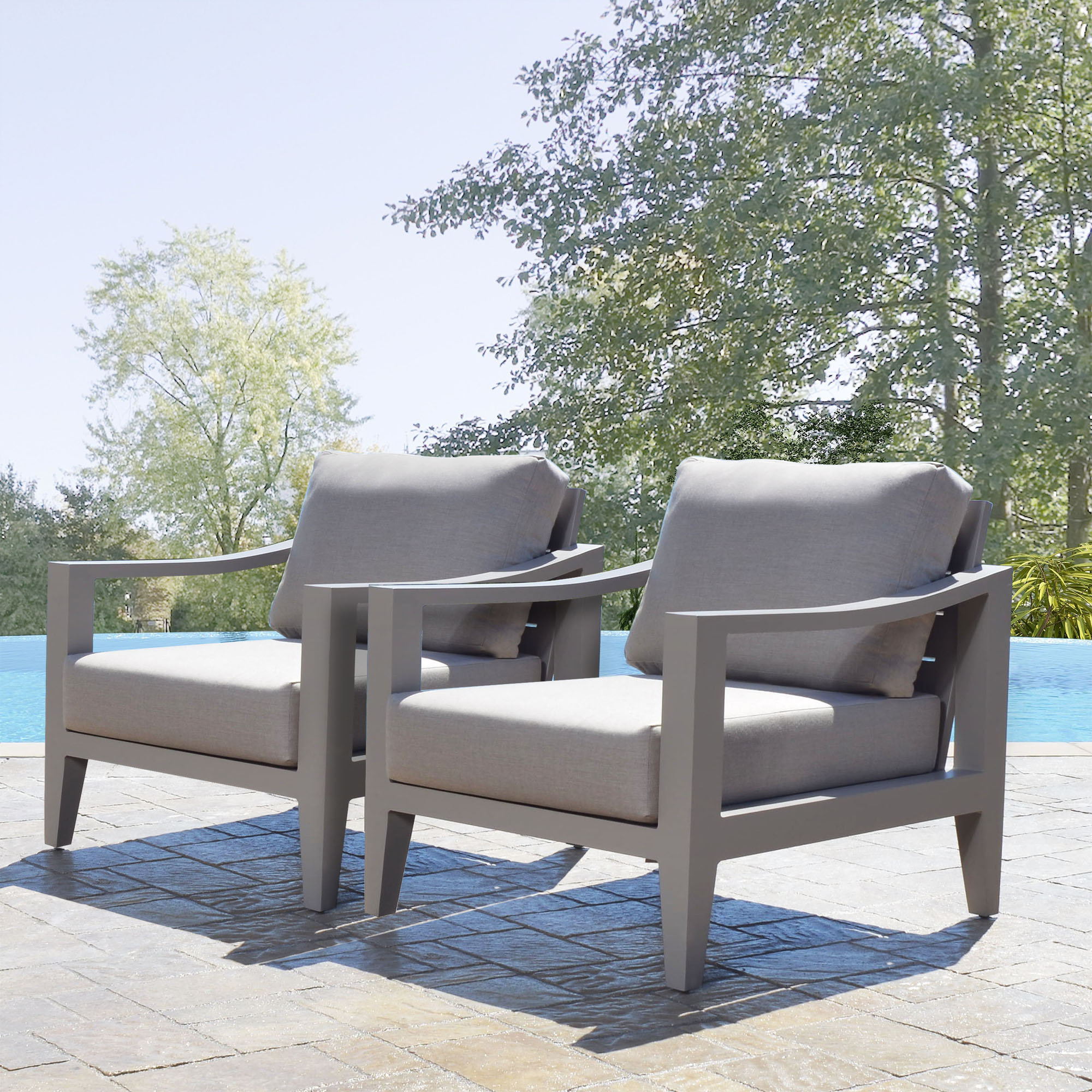 Solstice Patio Chair with SunbrCushions, Beige Sunbrella®, Beige