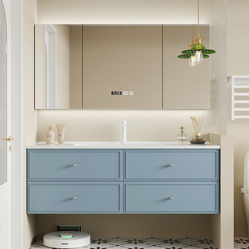 Modern simple vanitie bathroom cabinet, Blue, 19.7" H x 55.1" W x 19.7" D