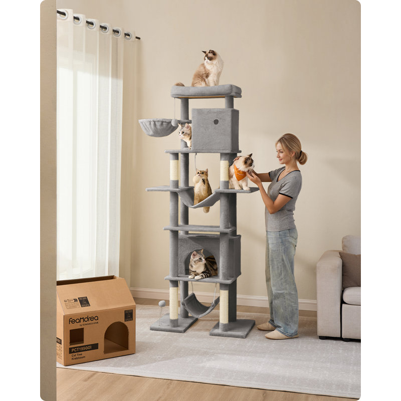 201cm H Cat Tree, Grey
