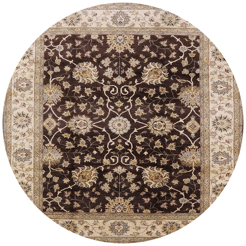 Tapis oriental beige / brun Arayig, Rond 4 pi