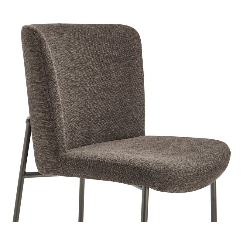 Dareau Dining Chair-Set Of Two, Dark Brown Polyester