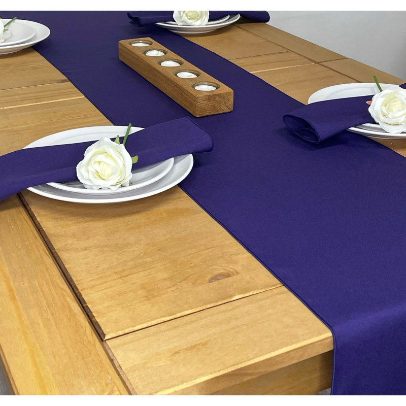 Sage Green Table Runner and Napkin Set - Small, 35cm W x 248cm L, Purple
