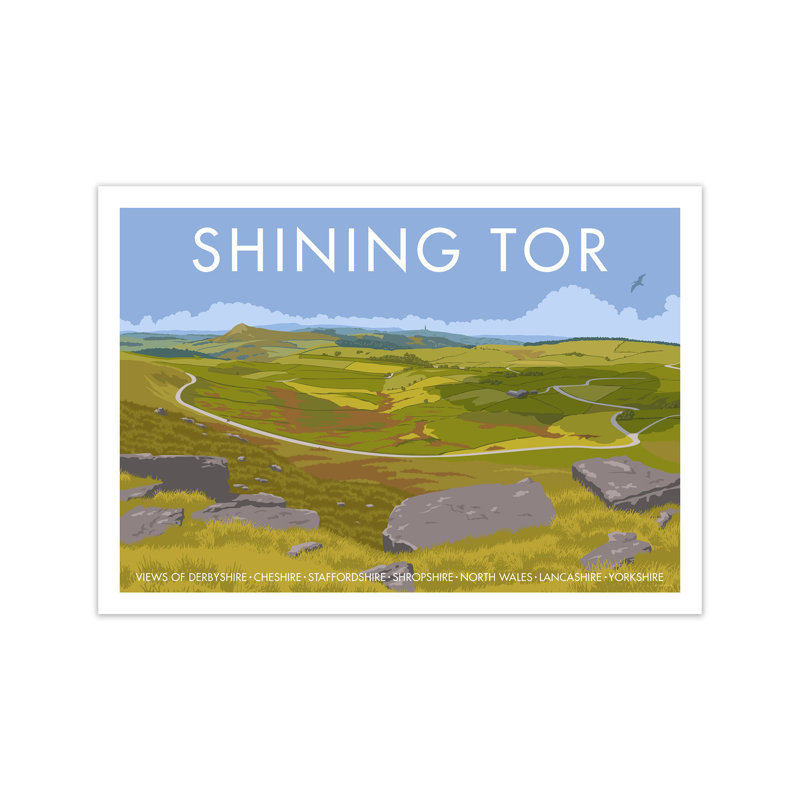 Derbyshire Shining Tor by Stephen Millership - Print on Canvas, Paper, 21cm H x 30cm W x 1cm D
