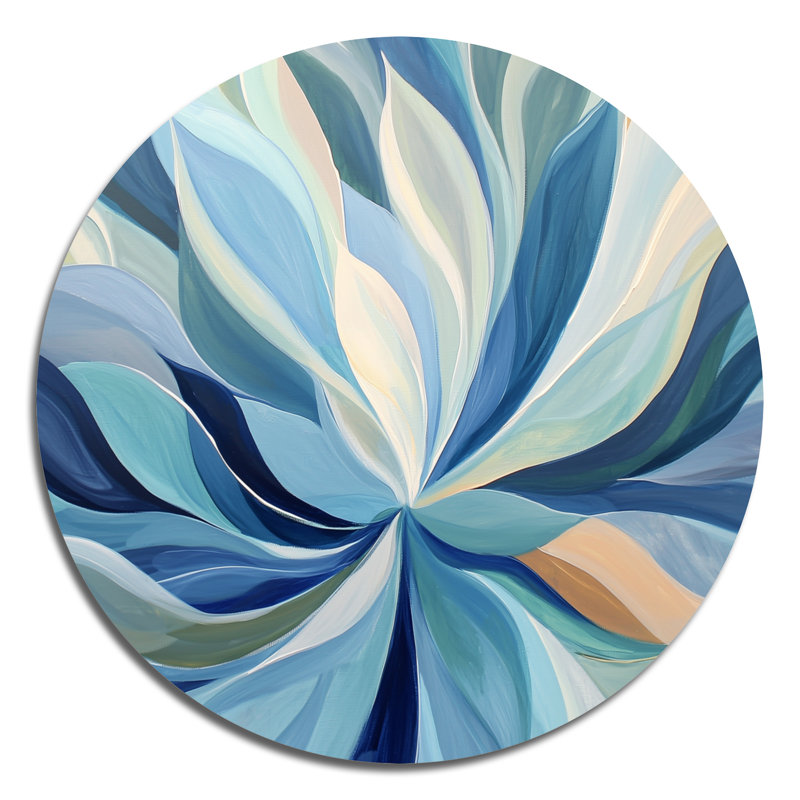 Feuilles de sépia bleu délavées - art mural en métal botanique, art mural imprimé bleu, H 29 po x l 29 po