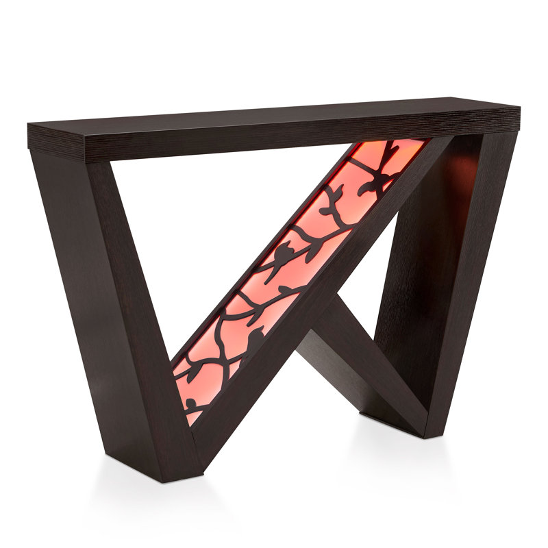 Console Tanasa avec éclairage DEL, Bois brun foncé