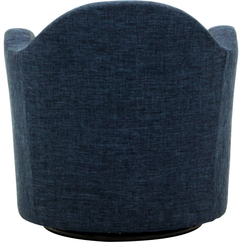 Fauteuil pivotant l 30,5 po Brada, Tissu performance natté bleu marine Jitterbug