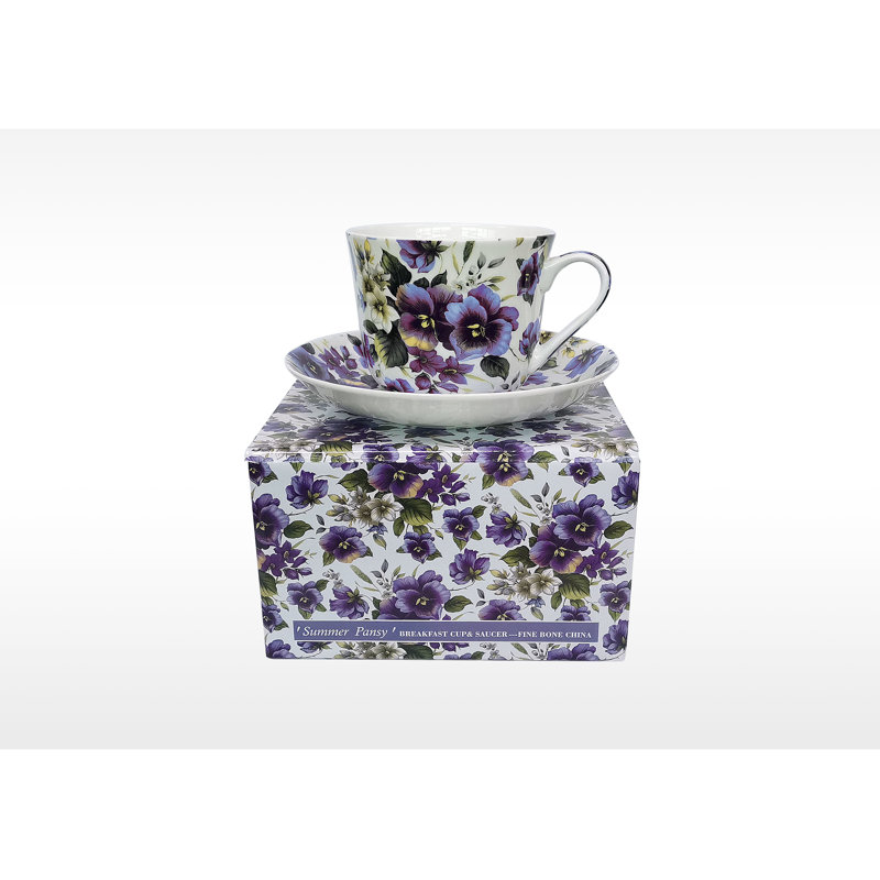 Tierra Bone China Cappuccino Cup and Saucer