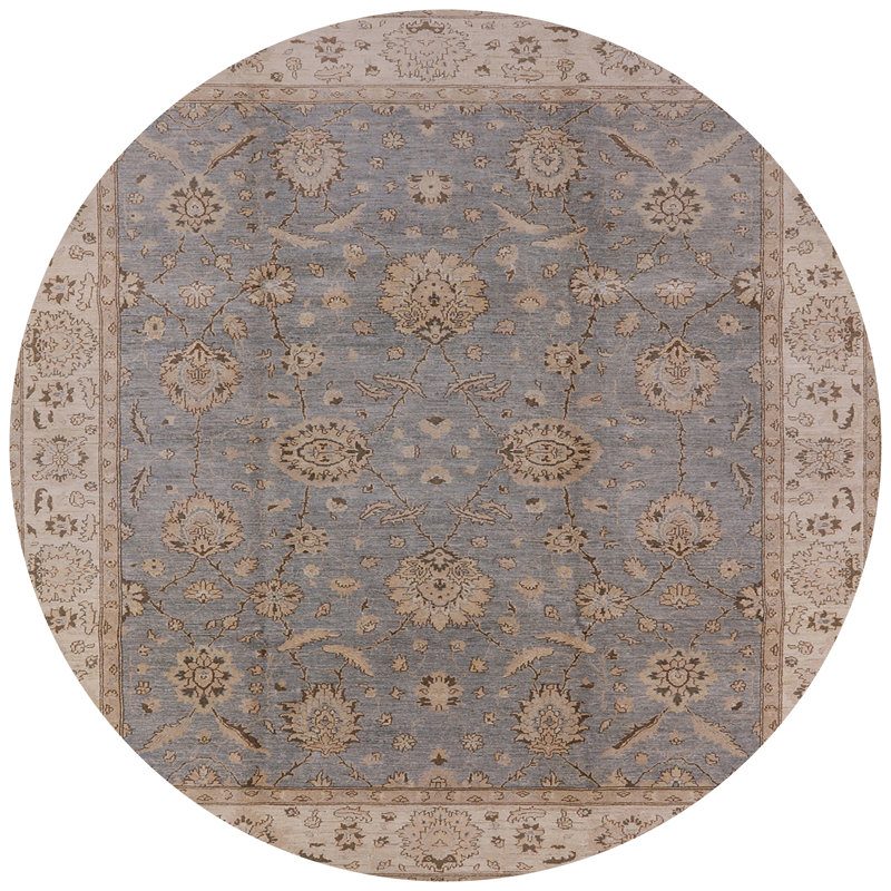 Tapis oriental bleu / beige Nanni, Rond 5 pi