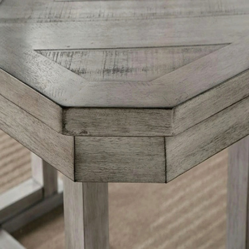 Table de salle à manger de couleur grise à motif de grain de bois 1pc