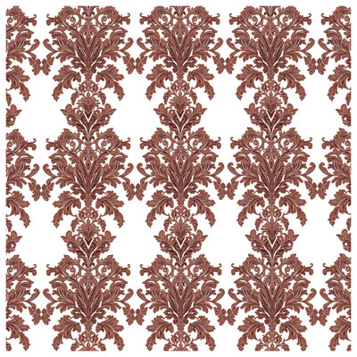 Tapisserie murale brune à motif damassé - Décoration murale damassé