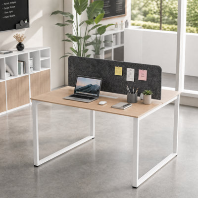 Poste de travail modulaire pour 2 personnes avec prises Okeysen