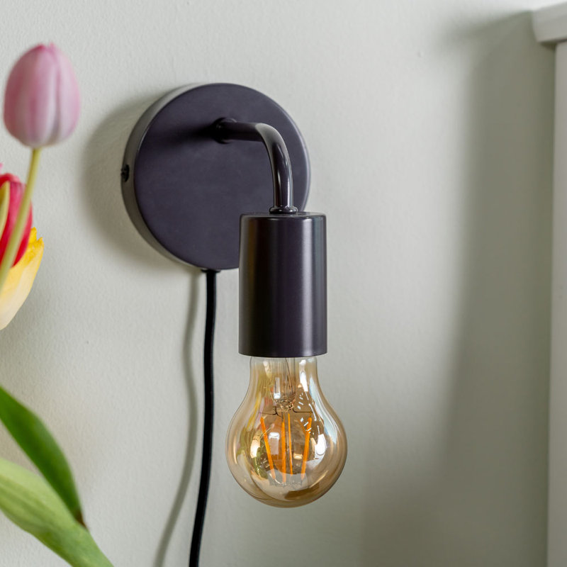 Carmala Plug-in Armed Sconce, No, Charcoal