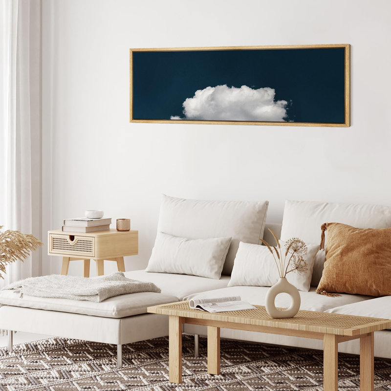 «Clouds Minimalist Single Cloud», reproduction sur toile, H 20 po x l 60 po, Naturel