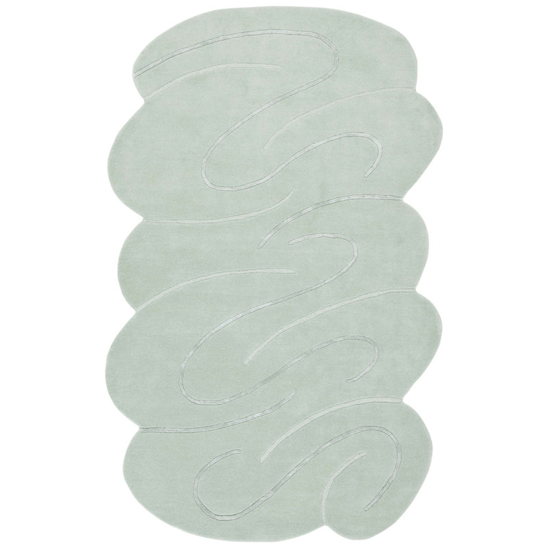 Tapis de couleur unie en laine touffeté à la main en viscose, Nouveauté 5 pi x 8 pi