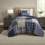 Ensembles de literie en coton confortables, ensemble de courtepointe bleu pour toutes les saisons