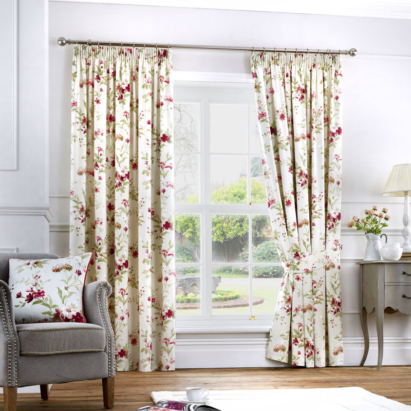 Cotton Room Darkening Curtain Pair, Width 168 x Drop 229 cm, Red