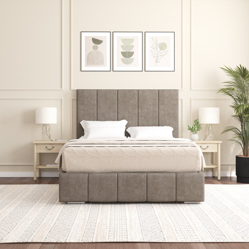 Edelmann Upholstered Bed, Single (3'), Mole
