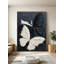 Art mural abstrait noir et blanc avec texture de papillon sur toile 3D, ， Décoration murale de chambre à coucher moderne maison