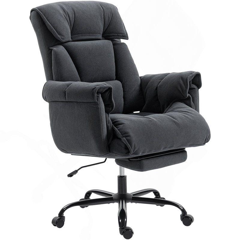 Chaise de bureau inclinable, chaise de bureau à haut dossier, Gris foncé