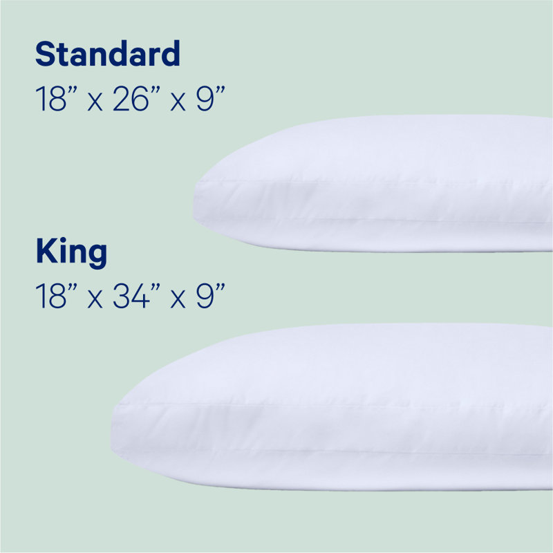 Standard White Polyester Pillow Set, Two Pack