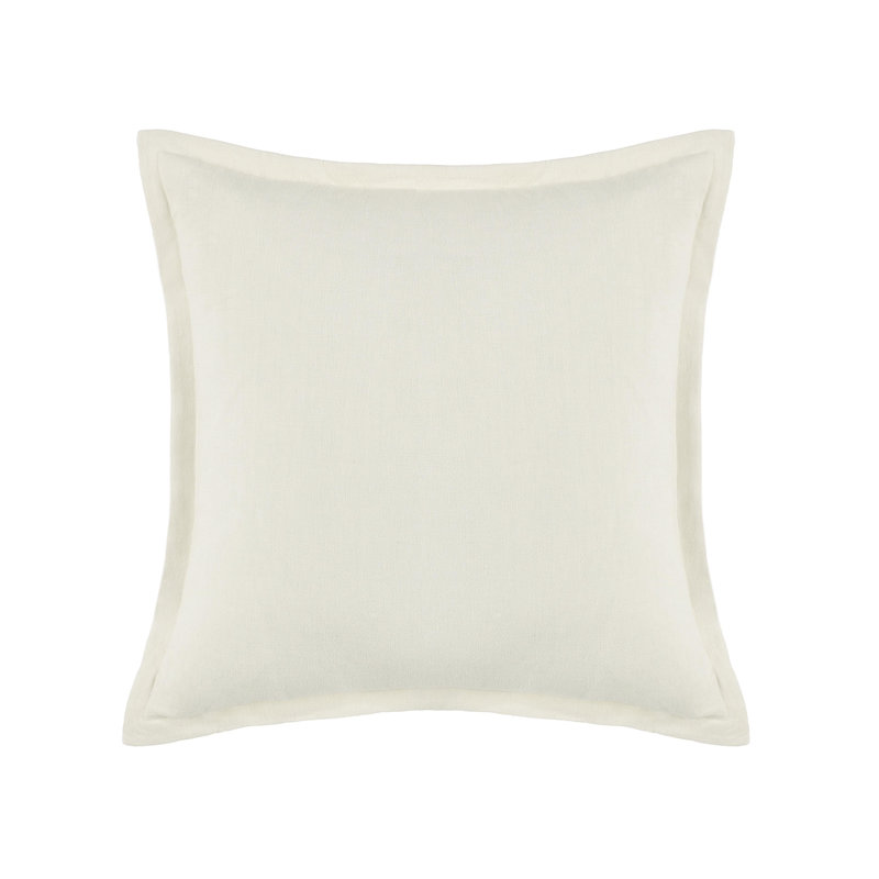 Amy Linen 22-Inch Square Throw Pillow, Ivory