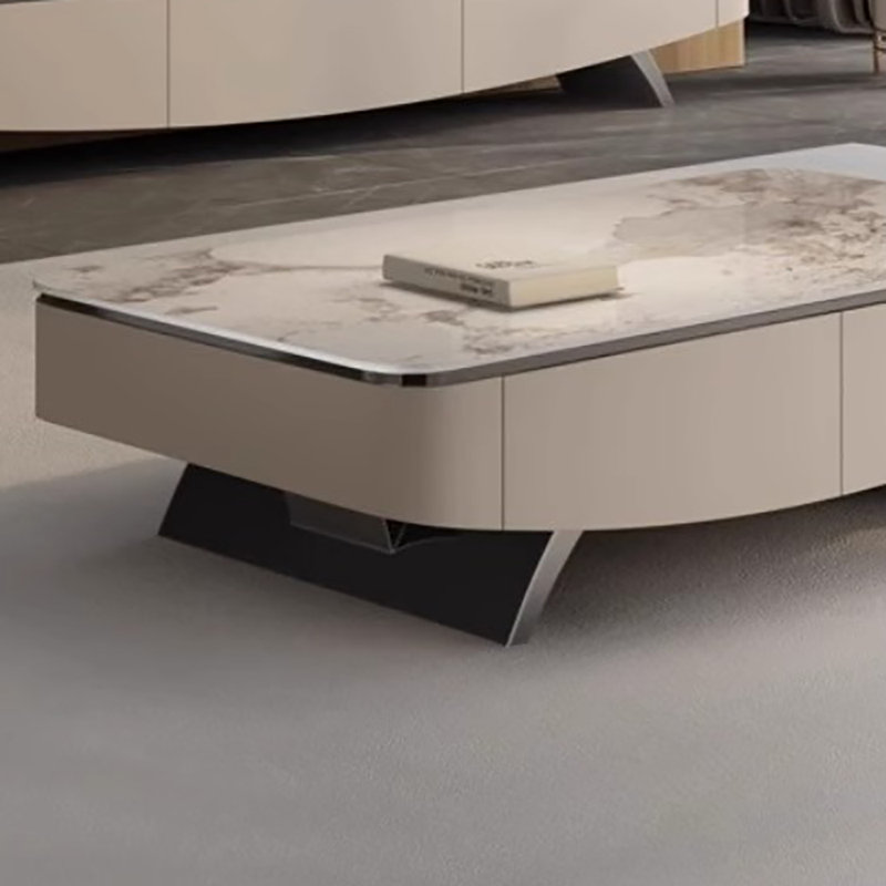Table basse à double caisson avec rangement, Noir