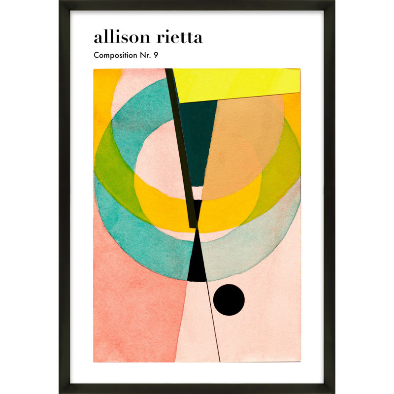 Composition Nr. 9 Print by Allison Rietta, 20" H x 14" W x 1.25" D, Black Framed