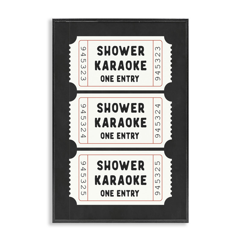 Giclée de billette de douche avec jetons de douche, design par lettré et doublé, H 18 po x l 12 po