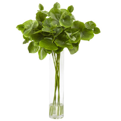 30 " H Faux Foliage Plant and Succulent in Glass Decorative Vase