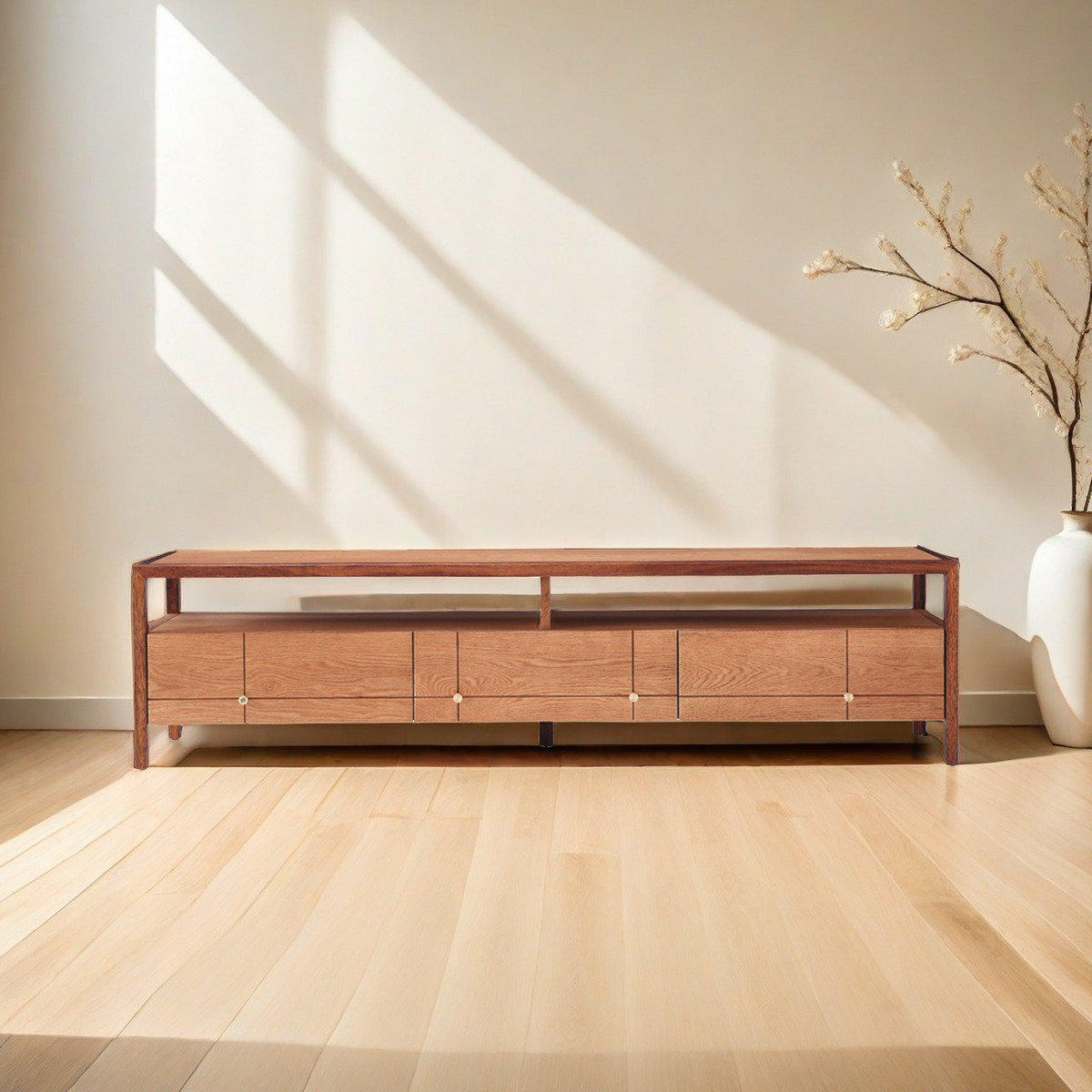 Feel High Pillows 53.54" Natural Wood Solid Wood TV Stands Wayfair Canada