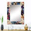 Motif botanique bleu et rose Cecele - motif décoratif cachemire, miroir mural Glam-1563972817
