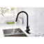 Robinet de cuisine rétractable - Acier inoxydable noir mat, buse pivotante à 360 °, corrosion et rouille, poignée simple pour la régulation de la température et du débit de l'eau avec traitement antirouille rotatif, pratique-1158160909