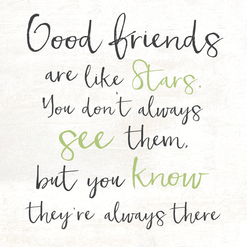 Good Friends Are Stars Green 2 - Wrapped Canvas Print, 51cm H x 51cm W x 3.8cm D