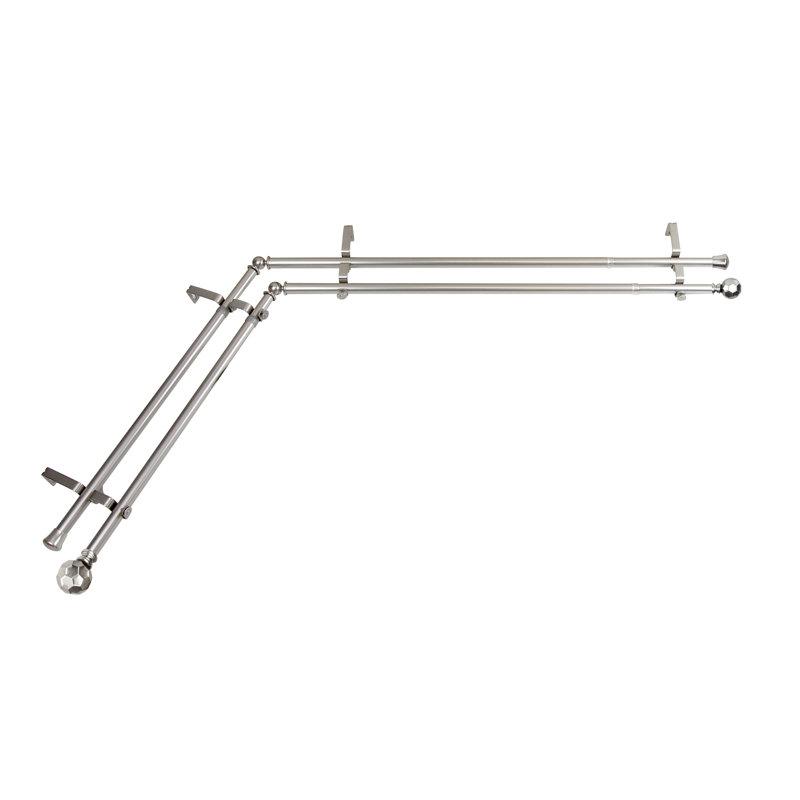 Tringle à rideaux double Campanella, 48” – 84”, Nickel satiné