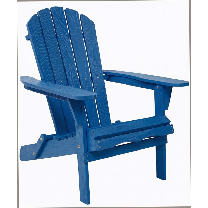 Wood Lounge Patio Chair For Garden Outdoor Wooden Folding Embossed Adirondack Chair Solid Cedar Wood Lounge Patio Chair With Wood Grain