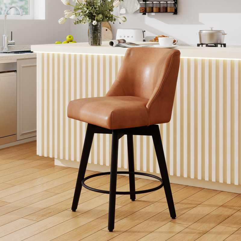 26'' Swivel Bar Counter Stool, Brown