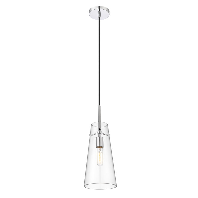 Wenka 1 - Light Cone Pendant, Chrome, 123" H x 6.5" W x 5" D